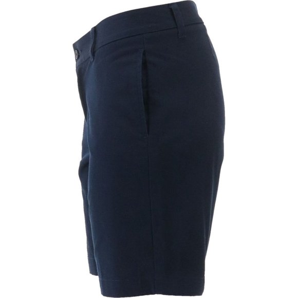 NWT LANDS' END JUNIOR'S PLAIN FRONT BLEND CHINO SHORTS CLASSIC NAVY 1 - Picture 3 of 7